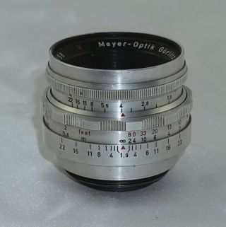 Meyer Optik Gorlitz Primoplan f1.  9 58mm Red V M42 Screwmount Lens 3