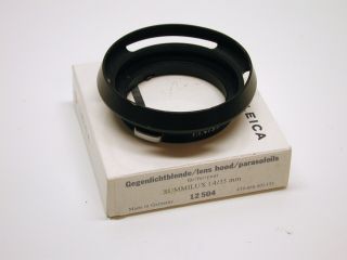 Leica Leitz 12504 Lens Shade Hood For 35mm 1.  4 Or F2 2.  0 M Lens.  Minty