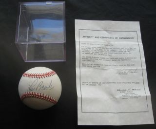 Lou Brock St Louis Cardinals Hof Autographed Signed Baseball