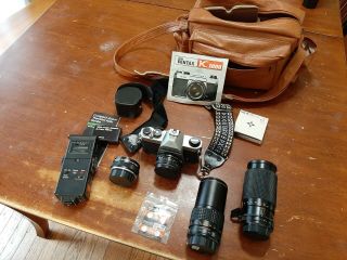 Asahi Pentax K1000 35mm Camera And Extra Lenses