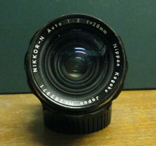 Nikon Nikkor - N Auto 1:2 F = 28mm Nippon Kogaku Lens No.  282371