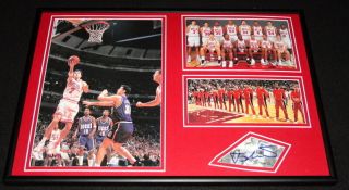 Toni Kukoc Signed Framed 12x18 Photo Display 1995 Chicago Bulls