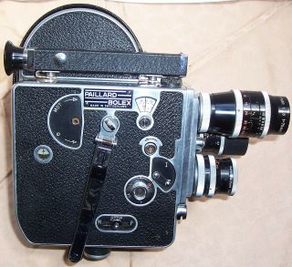 Paillard Bolex H16 Cine Movie Camera 16mm Film Yvar 2.  8 Switar 1.  5 Vintage 1951