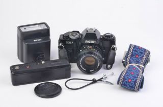 Exc,  Ricoh Xr - 7 35mm Slr Camera W/50mm F2,  Winder,  Flash,  Strap,  Cr,  Manuals,