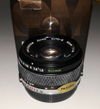 Olympus Zuiko Auto - S 50mm/f1.  8 Interchangeable Macro Lens
