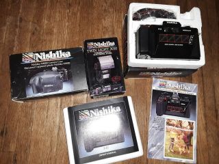 Nishika N8000 35mm 3 - D Camera With Flash And Case Not