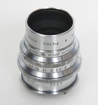 Wollensak Cine Raptar 25mm F1.  9 - C Mount Lens - 1 Inch