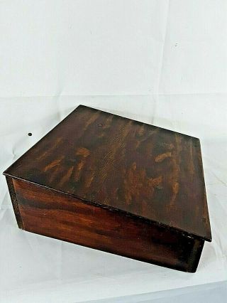 Vintage Wooden Book Rest/box Writing Slope 12 X 12 X 3.  5 "