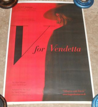 V For Vendetta " Stage - Play " Very Rare Vintage Poster 2013 David Lloyd Alan Moore
