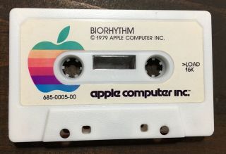 Rare Vintage 70 ' s Apple II Cassette Tape: Biorhythm And Applevision 2