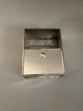 Vntg - Antq Hoosier Metal Drawer Bread Box Cabinet Tin Sliding Door Punch Out Desi