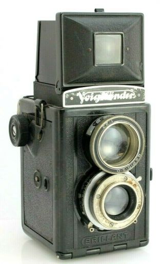 Voigtlander Brillant Tlr 120 Medium Format Film Camera,  Heliar 75mm F3.  5 Lens