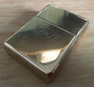 Vintage 1998 B&h Solid Brass Zippo Lighter,  Old Stock