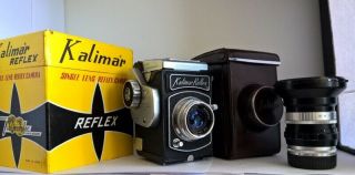 Kalimar Reflex Camera Tlr 2 Lens,  Case And Box Vintage Set