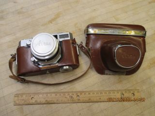 Vintage 35 Mm Aires 35 - V Rangefinder Camera Body & 4.  5 Cm F:1.  5 S Coral Lens