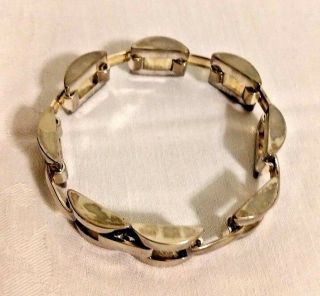 Modernist Sterling Silver 43.  1gr Vintge Bracelet Gate - Link Vintage Scrap Or Wear