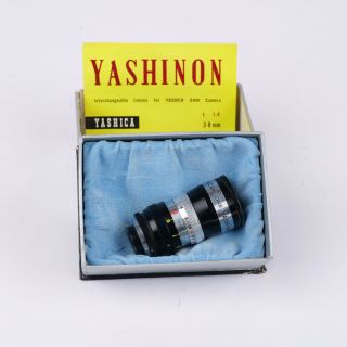 { } Yashica Cine Yashinon 6.  5mm F1.  4 D Mount Lens For 8mm Camera