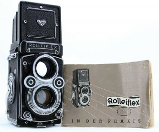 Rollei Rolleiflex 3.  5f Model Iii,  Vintage 6x6 Camera,  Lens Zeiss Planar 3.  5/75mm