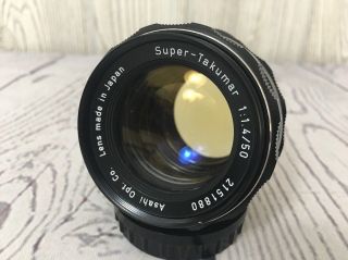 Asahi Opt.  Takumar 1:1.  4 50mm M42 Screw Mount Prime Lens Pentax