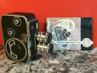 1949 Bolex Paillard B8 8mm Film Movie Camera W/ Schneider Lenses