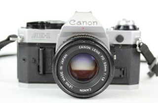 Canon Ae - 1 Program 35mm Slr Film Camera W/ Fd 50mm F1.  8 Lens,  No Hand Grip