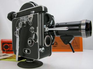 Bolex Rex Reflex 16mm Movie Camera Outfit W/compact Switar Lens & Inst