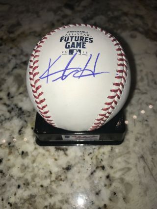 Keston Hiura Autographed Baseball,  Milwaukee Brewers,  2018 Futures Game Baseball