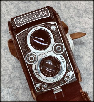 Vintage Rolleiflex 3.  5F Synchro - Compur TLR Camera w/75mm Lens 2
