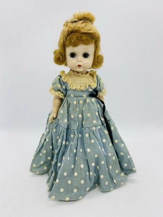 Madame Alexander Kins Doll Vintage Walker Little Women Amy Polka Dot Dress Shoes