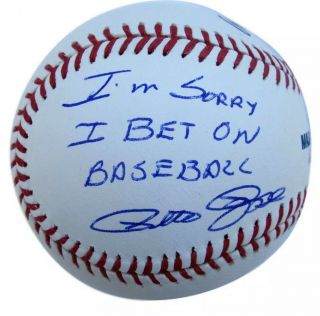Pete Rose Signed Rawlings Mlb Baseball I 