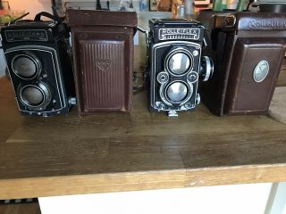 Rolleiflex 3.  5e Carl Zeiss Planar 75mm F/3.  5 And Rolleicord Iv Both With Cases
