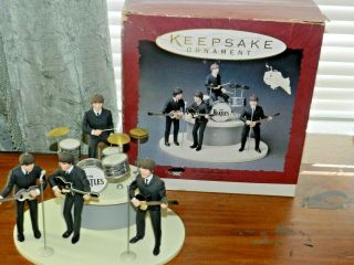 Vtg Hallmark Keepsake Beatles Diorama Set Christmas Ornaments