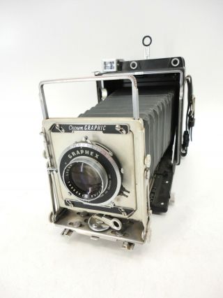 Vintage Graflex Crown Graphic 4x5 Press/view Camera With Optar 4.  5 162mm Lens