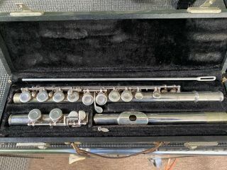 Vintage Wt Armstrong Elkhart - Ind Flute Model 104 Sn 38 47496 With Case