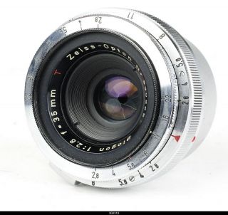 Lens Zeiss Opton Biogon 2.  8/35mm Red T for Contax IIa IIIa 2