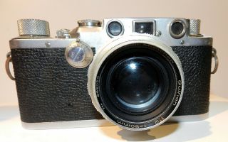 Leica Iiif Vintage Rangefinder Camera W Steinheil Quinon F=50mm 1:2 Lens