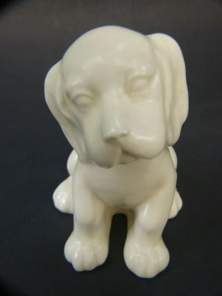 Vintage White Sylvac Pottery 454 Dog Figurine Circa 1940s Collectable Gift