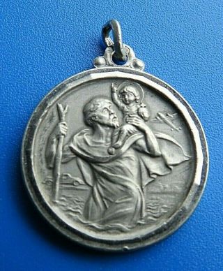 12317 Vintage/médaille Religieuse Pendentif " St Christopher " /argent,  2 Poinçons