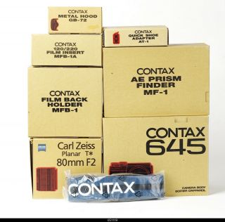 Contax 645,  80mm f/2 Lens,  MF - 1,  MFB - 1 w/ box 3
