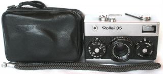 1st Version Rollei 35 Germany Compact Camera Zeiss Tessar Lens Strap & Case Exc