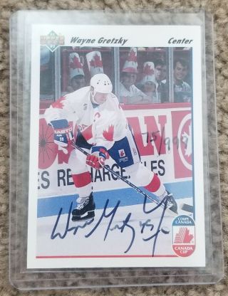 Wayne Gretzky Signed Card 1991 Upper Deck Beckett Certificate Of Authenticity