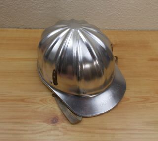 Vintage Fibre Metal Superlite Us Government Aluminum Hard Hat With Chin Strap