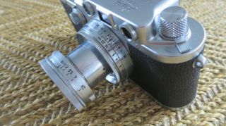 LEICA LEITZ rangefinder camera IIIc No.  507730 with case Summitar 1950? 3