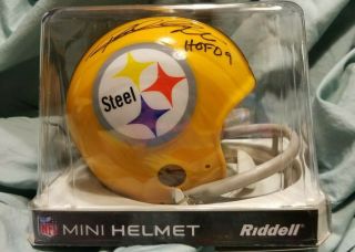 Nfl Mini - Helmet Autograph - Authenti - Rod Woodson - Pittsburgh Steelers - Hof