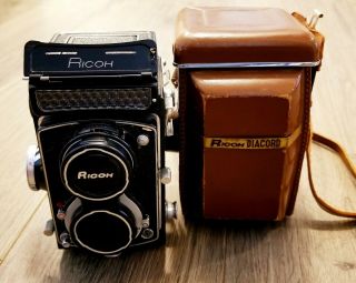 Ricoh Ricohflex Diacord G Tlr 120 Film Camera With Case And Cap
