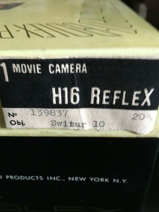 BOLEX PAILLARD H16 REFLEX 16MM FILM MOVIE CAMERA WITH MANY.  ONE OWNER 3
