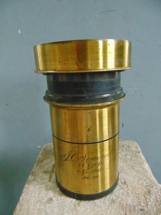 Antique Brass Camera Lens - J.  C.  Somerville St.  Louis - No.  3260 16 X 20