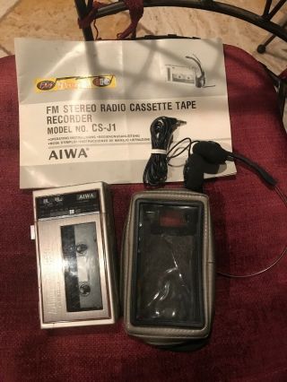 Vintage Aiwa Stereo Radio Personal Cassette Recorder Cs - J1,  Parts / Repair