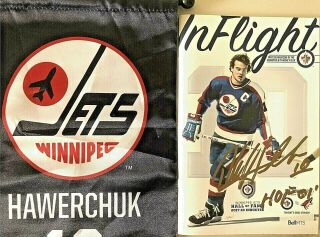 Dale Hawerchuk Winnipeg Jets Hall Of Fame Autographed Signed Program And Banner