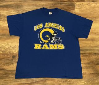 Los Angeles Rams Vintage 80s Trench Nfl Football Single Stitch Graphic Shirt La